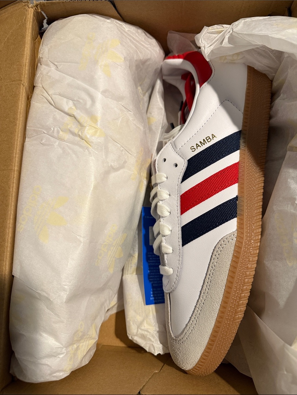 adidas Samba sneakers in White, Red & Navy